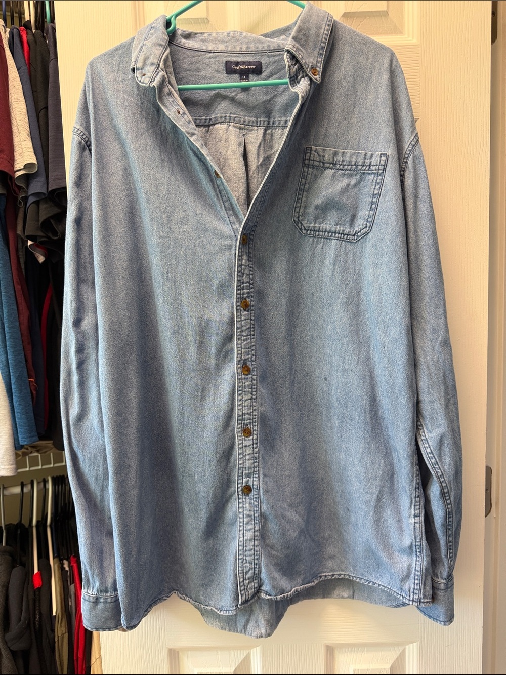 croft & barrow light blue denim shirt